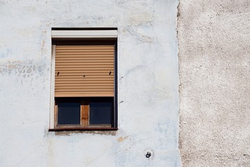 Fototapeta na wymiar window on the white building facade in Bilbao city Spain