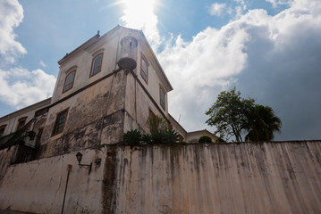 Ancient and historical fortification in colonial architecture at Ouro Preto, Brazil