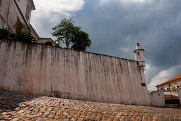 Ancient and historical fortification in colonial architecture at Ouro Preto, Brazil