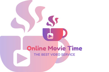 Online movie flat logo template