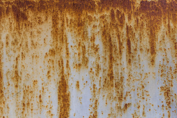 Metal rusty painted cyan grunge texture background. Copy space.