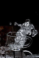 water splash in glass cup