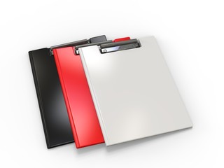Blank Clip Folder Clipboard for Branding and Mock up. 3d render illustration.