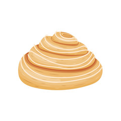 Bun without a filling in the form of a pyramid. Vector illustration on white background.