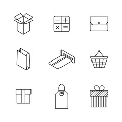 Set of finance and shopping icons, vector illustration.