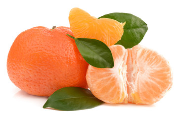 Tangerine on a white background