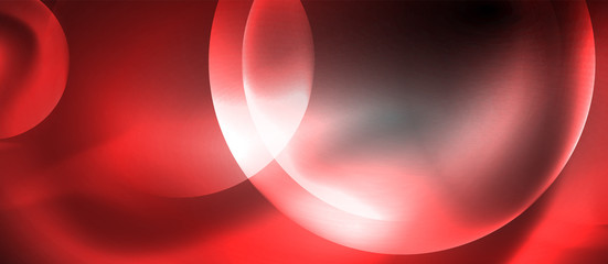 Shiny neon color light with circles abstract background