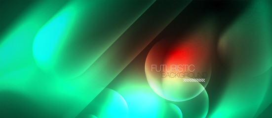 Neon glowing techno lines, blue hi-tech futuristic abstract background template