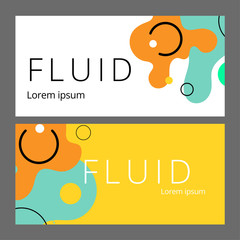 Colorful geometric background. Fluid shapes composition. Abstract banner template. Eps10 vector.