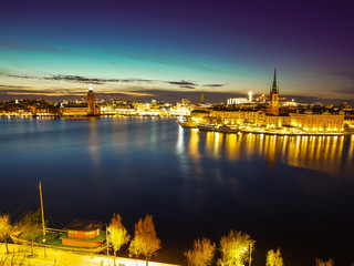 Fototapeta na wymiar Landscape of Stockholm city during sunset. sweden.