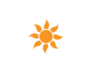 sun Logo Icon Vector Template.Sun over horizon
