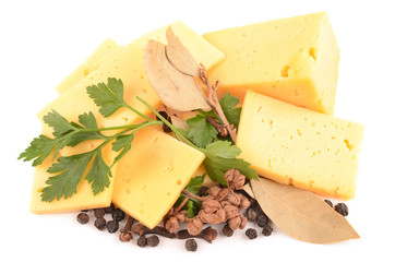 cheese on white background