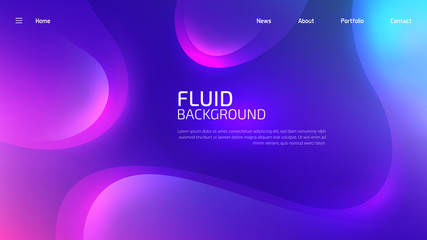 Trendy fluid gradient background for landing page background, colorful abstract liquid 3d shaped. Futuristic design backdrop for banner, poster, cover, flyer, presentation, advertising