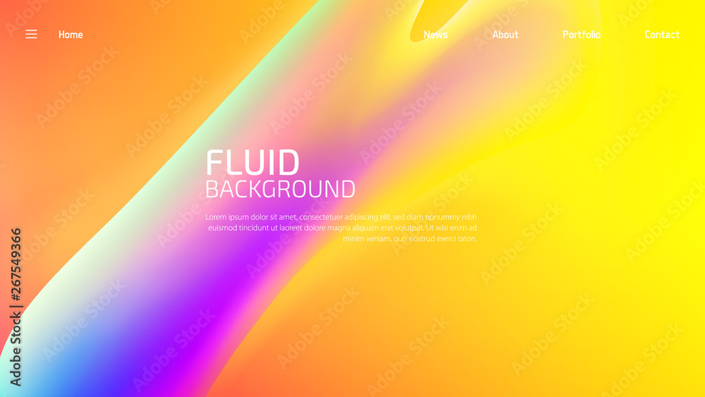 Canvas Prints trendy summer fluid gradient background for landing page background, colorful abstract liquid 3d sha