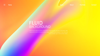 Trendy summer fluid gradient background for landing page background, colorful abstract liquid 3d shaped. Futuristic design backdrop for banner, poster, cover, flyer, presentation, advertising