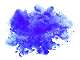 Abstract watercolor on white background. Blue watercolor scribble texture. Blue abstract watercolor background. It is a hand drawn.