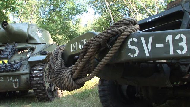 world war two american light tank, reenactment event