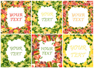 Fototapeta premium frame of fruits and vegetables