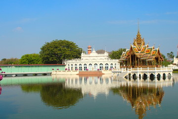Fototapeta na wymiar Ayutthaya Province, Thailand - January 29, 2017: Bang Pa-In Palace, Thai Royal Residence
