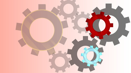 Mechanism. Pattern design of gears.
