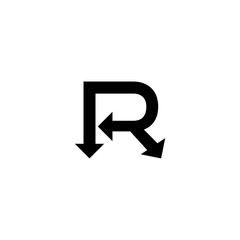 Arrow Logo Letter R icon sign