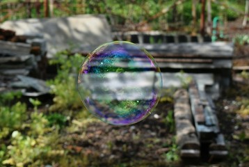 A soap bubbles on nature