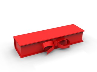 Blank mailer hard cardboard box for branding and mock up. 3d render illustration.