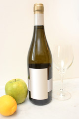 sealed wine bottle with bright background