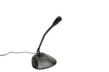 Talking microphone on white background
