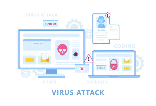 Virus attack on the digital device. Personal data