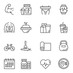 Fototapeta premium Fitness And GYM Icon Set