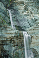 Two waterfalls in Broto, spanish Pyrenees