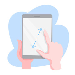 Hand gesture for mobile phone and digital tablet