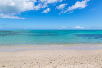 Fototapeta na wymiar An idyllic sandy beach on the Caribbean Island of Antigua
