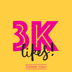 3k likes online social media thank you banner