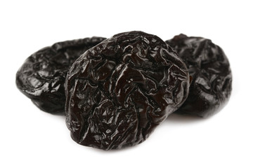 Prunes on a white background