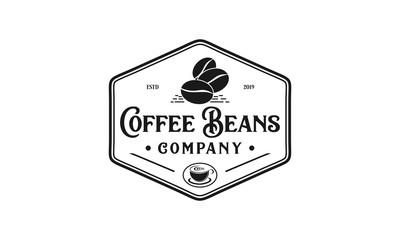 Coffee beans classic logo design