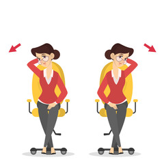 Woman doing exercise in office. Workout during the break