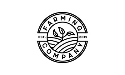 Farm logo with outline style