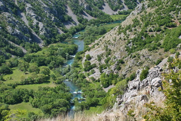 Fototapeta na wymiar High angle view of the river canyon in Croatia