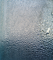 Condensate inside the bottle. Macro with shallow depth of field.
