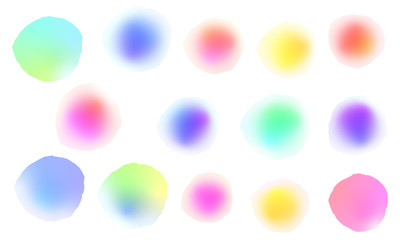 カラフル水玉　グラデーション  描画：ラインで作った水玉もよう(adobe CC)