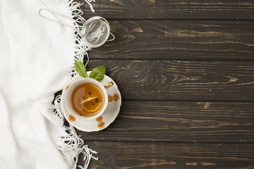 Tea composition with copyspace