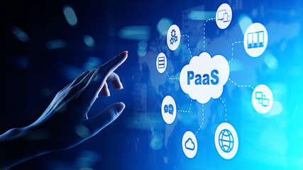PaaS - Platform as a service, Internet technology and development concept.