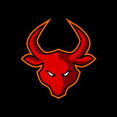 bull head e sports logo gaming mascot