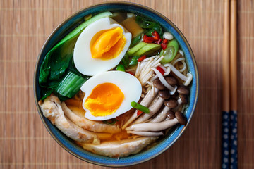 Ramen with chicken and egg