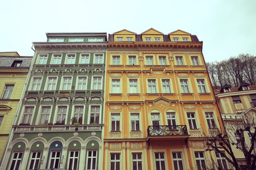 Obraz premium Karlovy Vary Czech Republic / view of the landscape city of Karlovy Vary, a tourist view in the Czechs