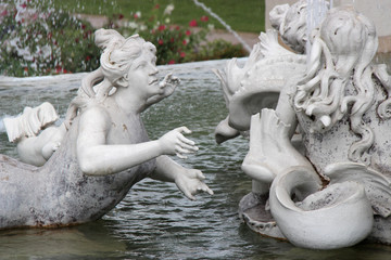 baroque fountain at the belvedere castle in Vienna (Austria)
