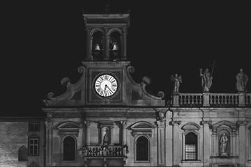 Christmas lights. Suggestions of Udine in Black and White