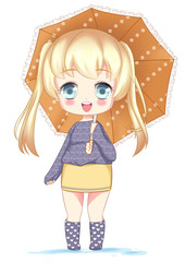 little girl with an umbrella